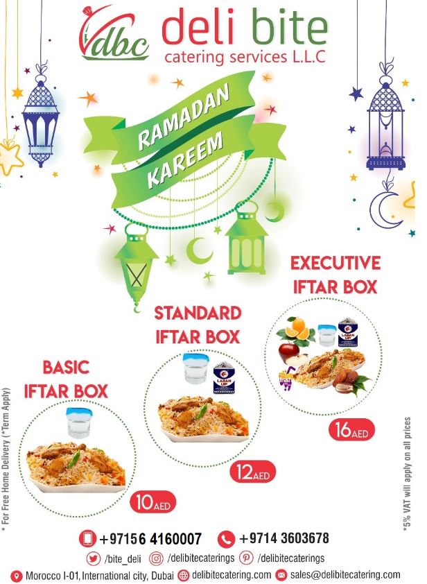 Deli Bite Catering Iftar Offer at 10 AED